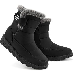 Cozy Black Winter Boots with Faux Fur Lining